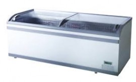 CVT2500RM 1000lt Curved Glass Island Freezer with LED lights