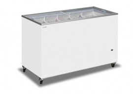 IC400SC 350lt Flat Sliding Glass Top Ice-cream Freezer with Thermo-meter
