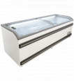 VT2500 1107lt Curved Glass Top Island Freezer with LED Lighting